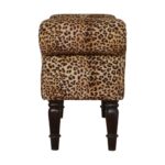 Leopard Print Velvet Bench - Image 8