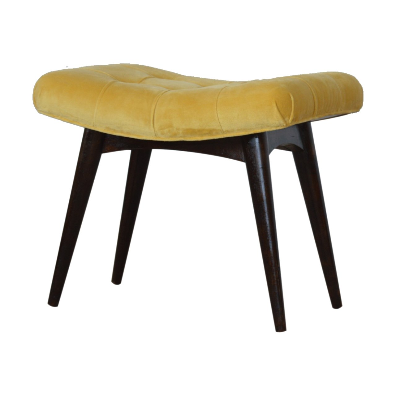 products-in928-2.jpg Mustard Cotton Velvet Curved Bench - Image 3