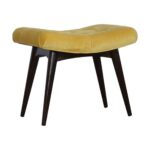 Mustard Cotton Velvet Curved Bench - Image 2