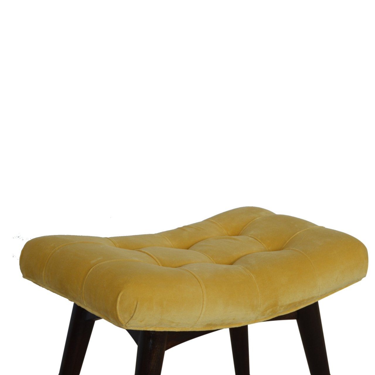 products-in928-4.jpg Mustard Cotton Velvet Curved Bench - Image 4
