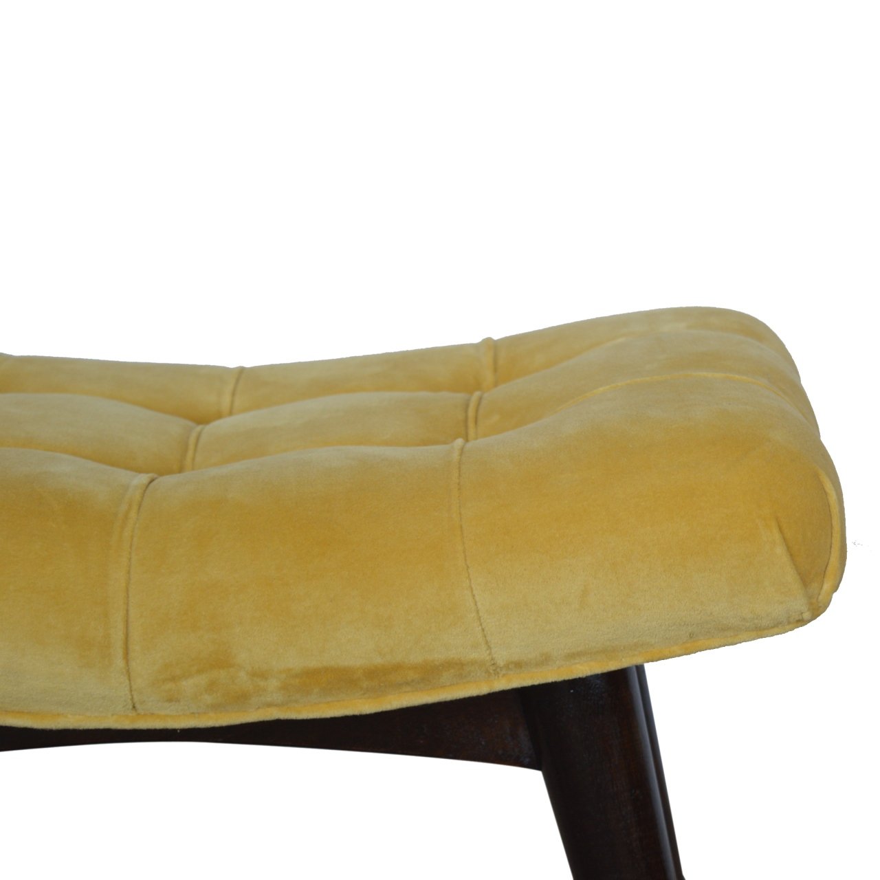 products-in928-7.jpg Mustard Cotton Velvet Curved Bench - Image 5