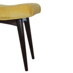Mustard Cotton Velvet Curved Bench - Image 7