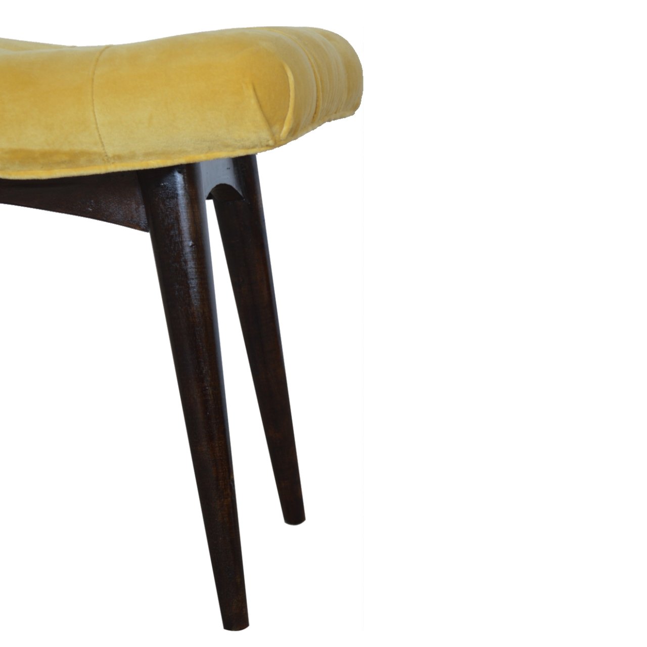 products-in928-8.jpg Mustard Cotton Velvet Curved Bench - Image 7