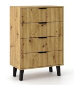 Scandi Slim 4-Drawer Chest – Oak Effect
