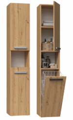 Nel III Tall Bathroom Cabinet in Artisan Oak