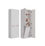 Nel 1K/DD Tall Bathroom Cabinet in White Matt
