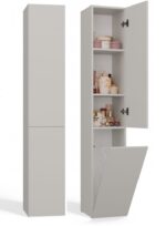 Nel IV Tall Bathroom Cabinet in Cashmere