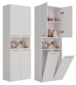 Nel 2K/DK Tall Bathroom Cabinet in White Matt