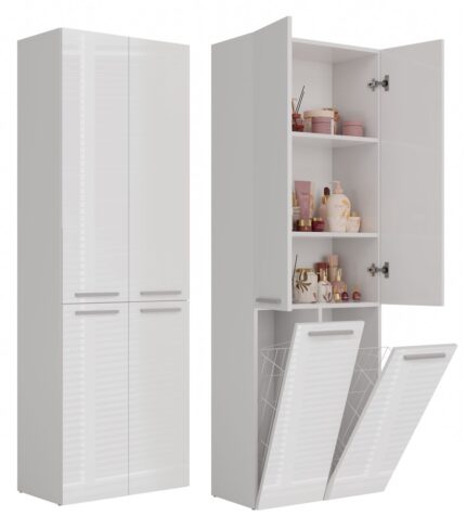 Glossy White Twin Cabinet