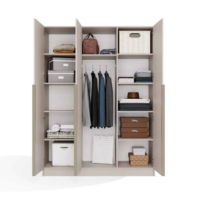Wardrobe Soria 150 3-Door Beige - Image 12