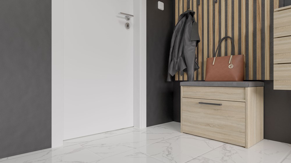 sonoma Parma MINI Shoe Cabinet with Seat in Sonoma Oak - Image 5