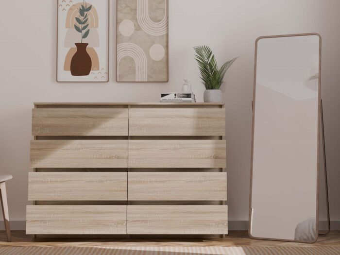 Malwa M8 Wide Chest – Sonoma Oak 140cm - Image 10