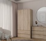 Malwa SS-90 Two-Door Wardrobe in Sonoma Oak - Image 7