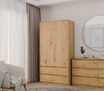Malwa SS-90 Two-Door Wardrobe in Artisan Oak - Image 7