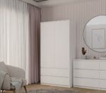 Malwa SS-90 Two-Door Wardrobe in White Matt - Image 6