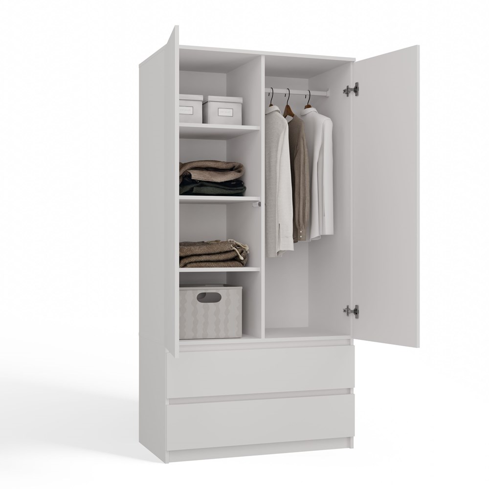 ss-90biel1 Malwa SS-90 Two-Door Wardrobe in White Matt - Image 7