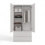 Malwa SS-90 Two-Door Wardrobe in White Matt - Image 4