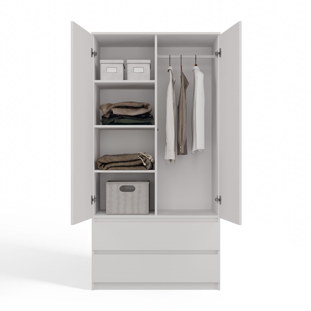 ss-90biel3 Malwa SS-90 Two-Door Wardrobe in White Matt - Image 4
