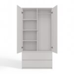 Malwa SS-90 Two-Door Wardrobe in White Matt - Image 9