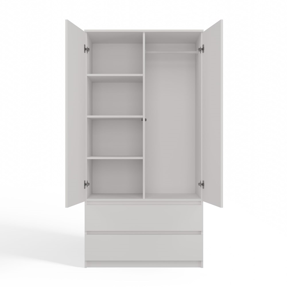 ss-90biel4 Malwa SS-90 Two-Door Wardrobe in White Matt - Image 9