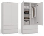 Malwa SS-90 Two-Door Wardrobe in White Matt