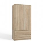 Malwa SS-90 Two-Door Wardrobe in Sonoma Oak - Image 6