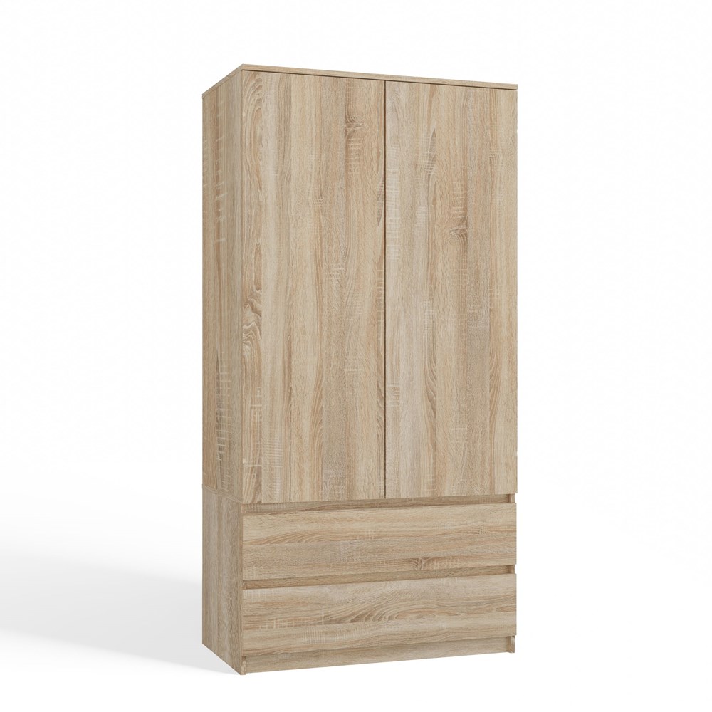 ss-90sonoma2 Malwa SS-90 Two-Door Wardrobe in Sonoma Oak - Image 6