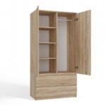Malwa SS-90 Two-Door Wardrobe in Sonoma Oak - Image 8