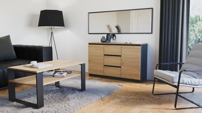 Costa Modern Sideboard – Anthracite & Oak - Image 6