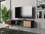 Malwa 140 Modern TV Unit in Anthracite / Artisan Oak - Image 7