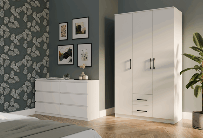 Wardrobe Remos 120 White - Image 3