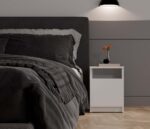 Nova 30 Bedside Cabinet with Door – White - Image 3