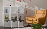 Grid 3x3 White Cube Bookcase with Doors - Image 4