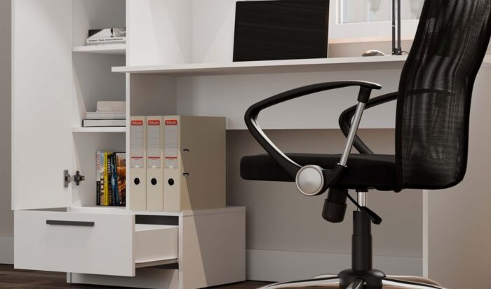 Cosmo Desk & Bookcase Set – White - Image 4