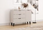 Scandi Slim Cabinet with 1 Door & 3 Drawers – Beige - Image 3