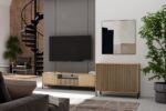 Kamaro Slim 2-Door Sideboard with Slatted Front - Image 3