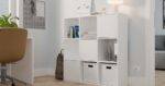 Grid 3x3 White Cube Bookcase with Doors - Image 3