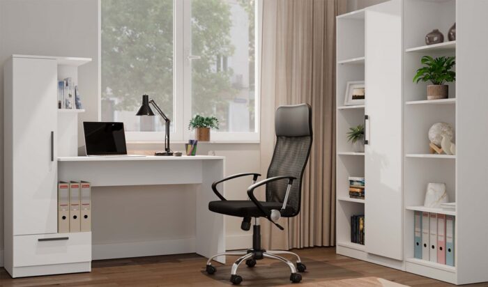 Cosmo Desk & Bookcase Set – White - Image 3
