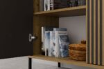 Kamaro Slim 2-Door Sideboard with Slatted Front - Image 4