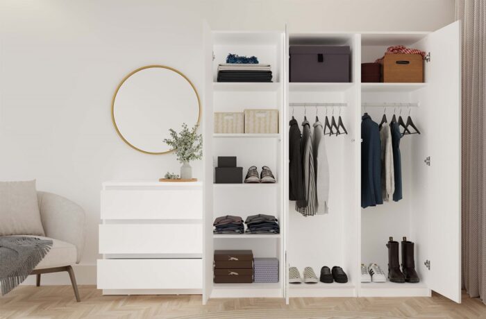 Wardrobe Liora 50 Mirror White - Image 13