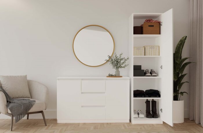 Wardrobe Liora 50 Mirror White - Image 3