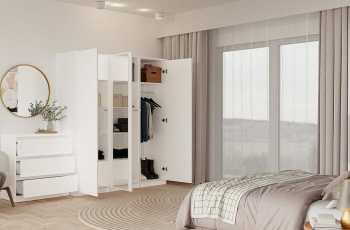 Wardrobe Liora 50 Mirror White - Image 12
