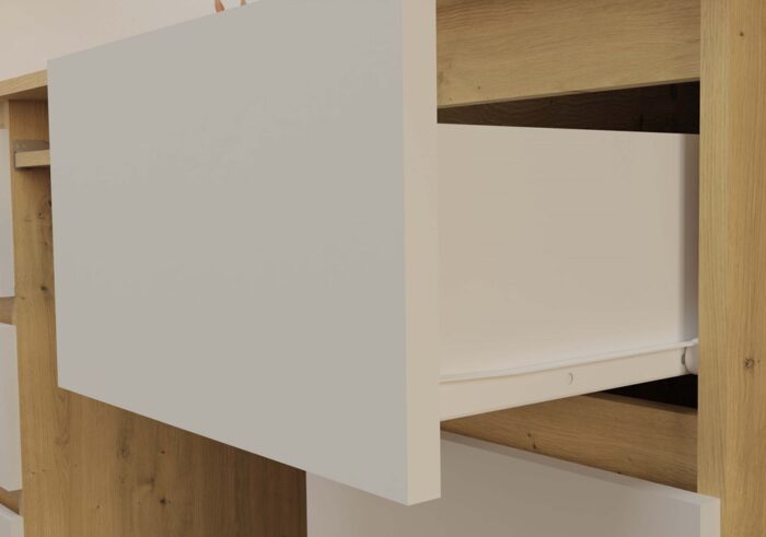 Kuba Writing Desk – Oak & White Finish - Image 8