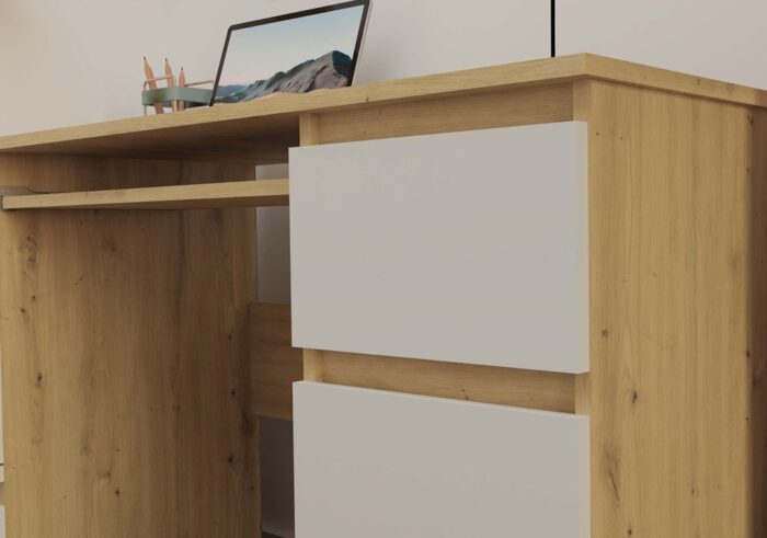 Kuba Writing Desk – Oak & White Finish - Image 9