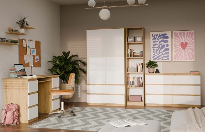 Kuba Writing Desk – Oak & White Finish - Image 11