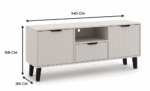 TV Unit Bergen 2 Doors 1 Drawer Slim Cashmere Beige - Image 3