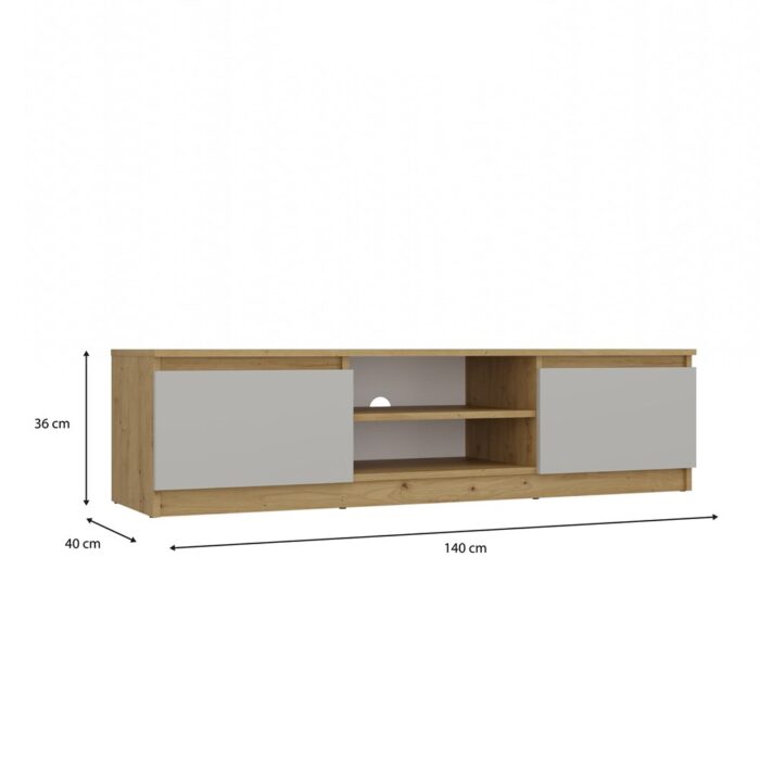 TV Stand Dalton 140 Oak & Cashmere Beige - Image 10