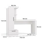 Cosmo Desk & Bookcase Set – White - Image 9