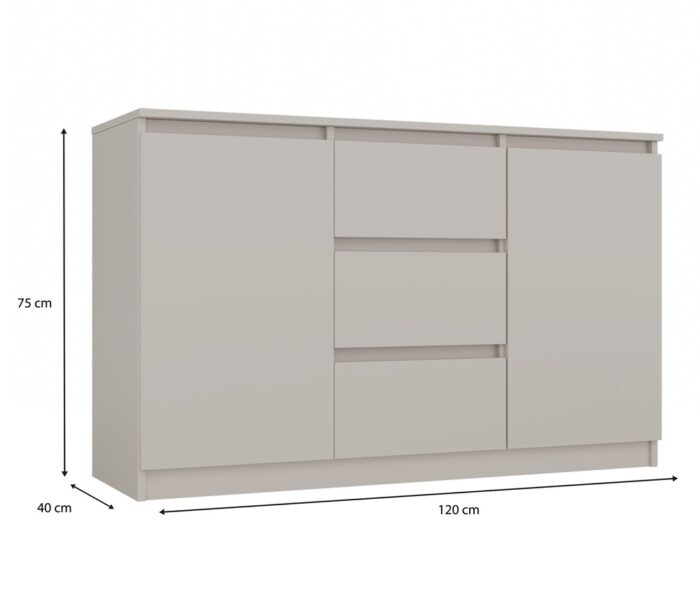 Malwa 2-Door 3-Drawer Chest – Beige Finish - Image 9