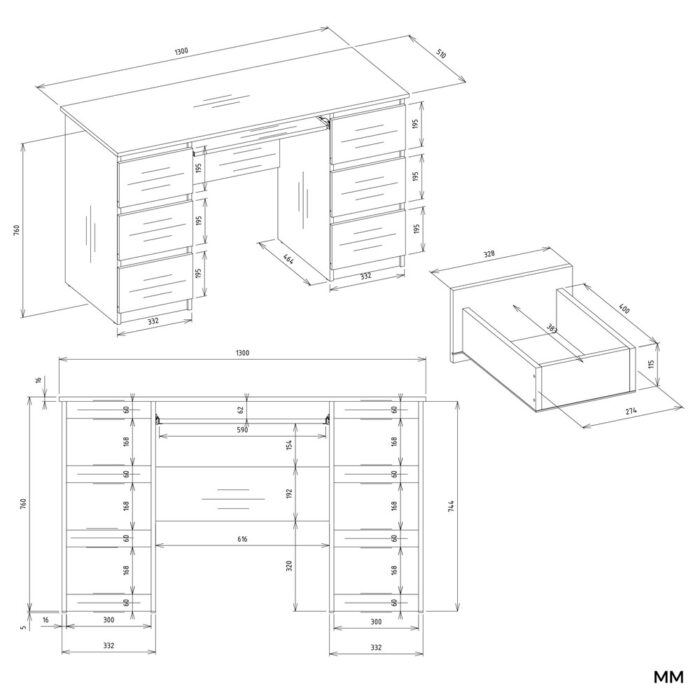 Kuba Workstation with Overhead Shelf – White - Image 6